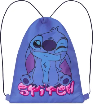Disney Drawstring Bags, 11 x 14 Swimming Bag with Airflow Vent (Blue Stitch)