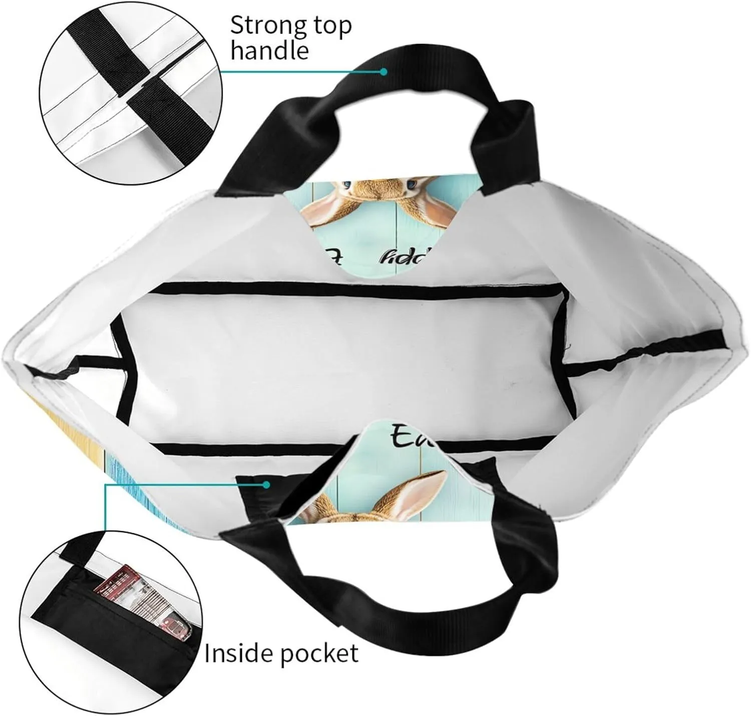 Easter Eggs Tote Bag For Women Men, Easter Shoulder Bag Handbag For Beach Travel Gym Grocery Shopping