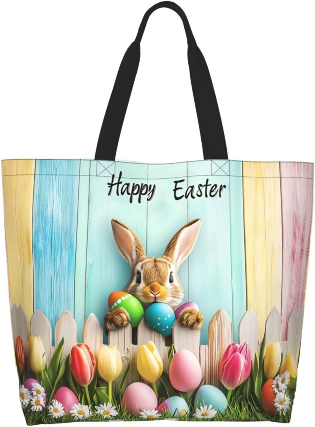 Easter Eggs Tote Bag For Women Men, Easter Shoulder Bag Handbag For Beach Travel Gym Grocery Shopping