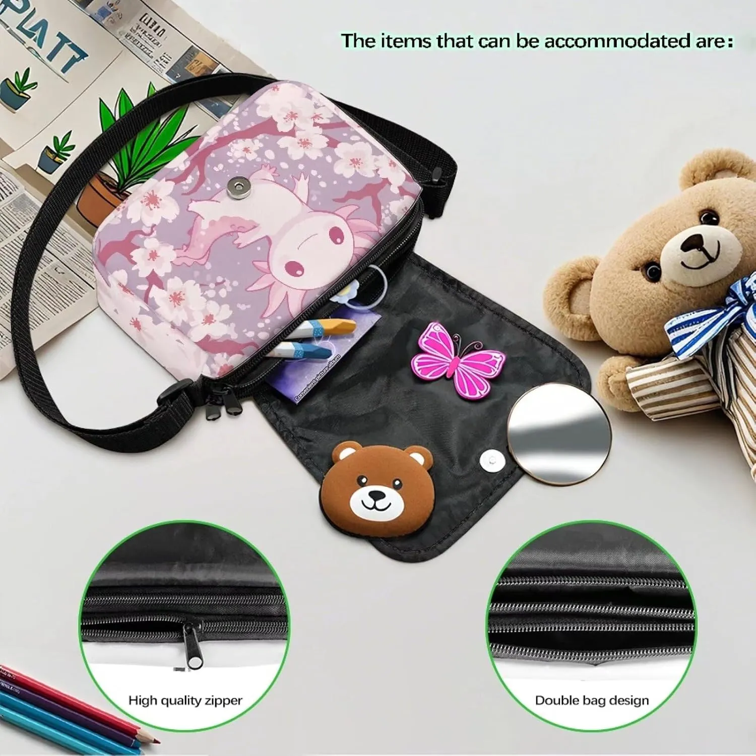 Fanny Pack for Girls Crossbody Purse Bags Gifts for Kids Teen Messenger Shoulder Bag Handbag