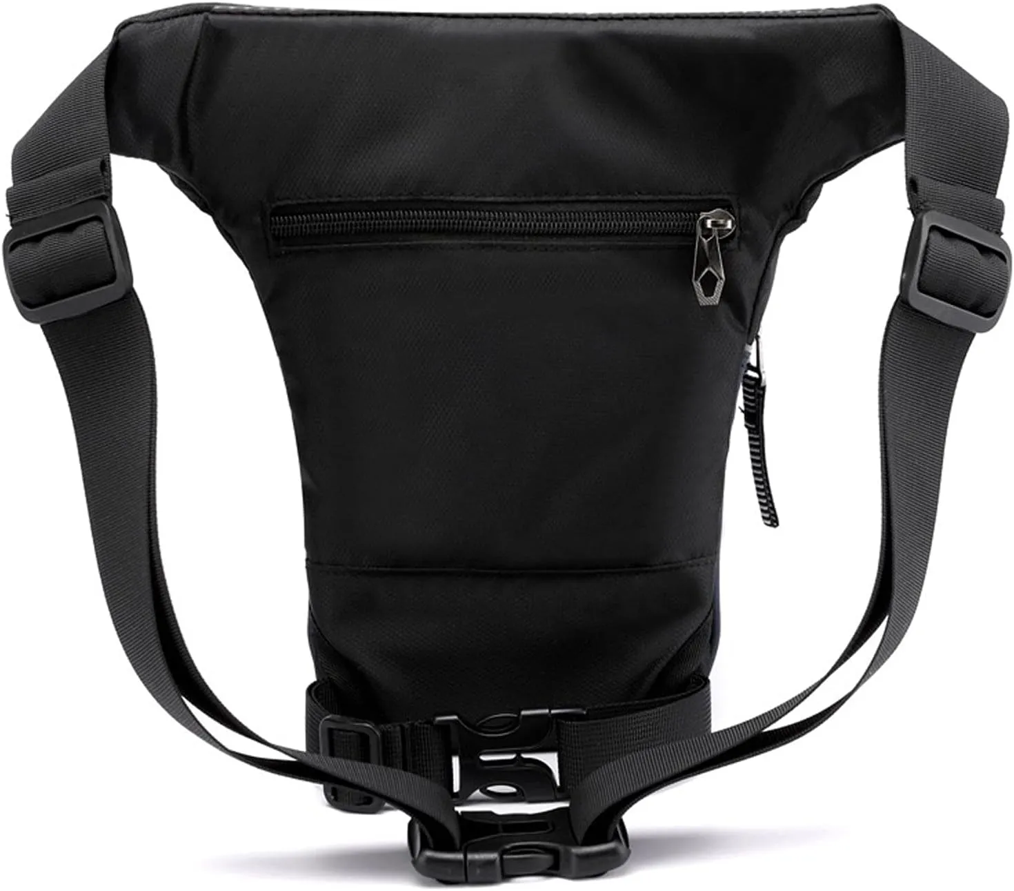 Fanny Pack Men's Waterproof Nylon Waist Packs Leg Bag Waistpack Motorcycle Drop Belt PouchMobile Phone PurseSports Waist Bag (Black)