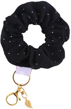 Fashion Scrunchie Wristlet Keychain Charm Pendant Key Holder Trendy Hair Tie Accessory for Women and Girls