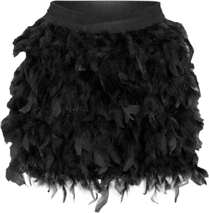 Fashion Women's Turkey Feather Short Half Skirt - 2024 Trendy European and American Style