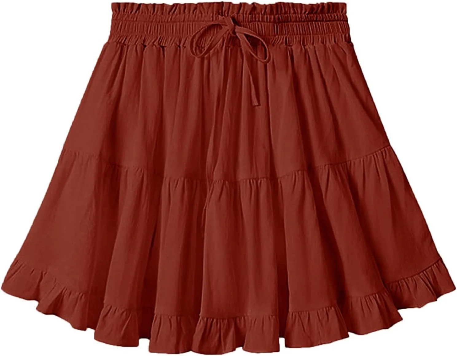 Flowy Shorts for Women Boho Ruffled Tiered Swing Beach Skorts Drawstring High Waisted Tennis Golf Y2K Short Skirt