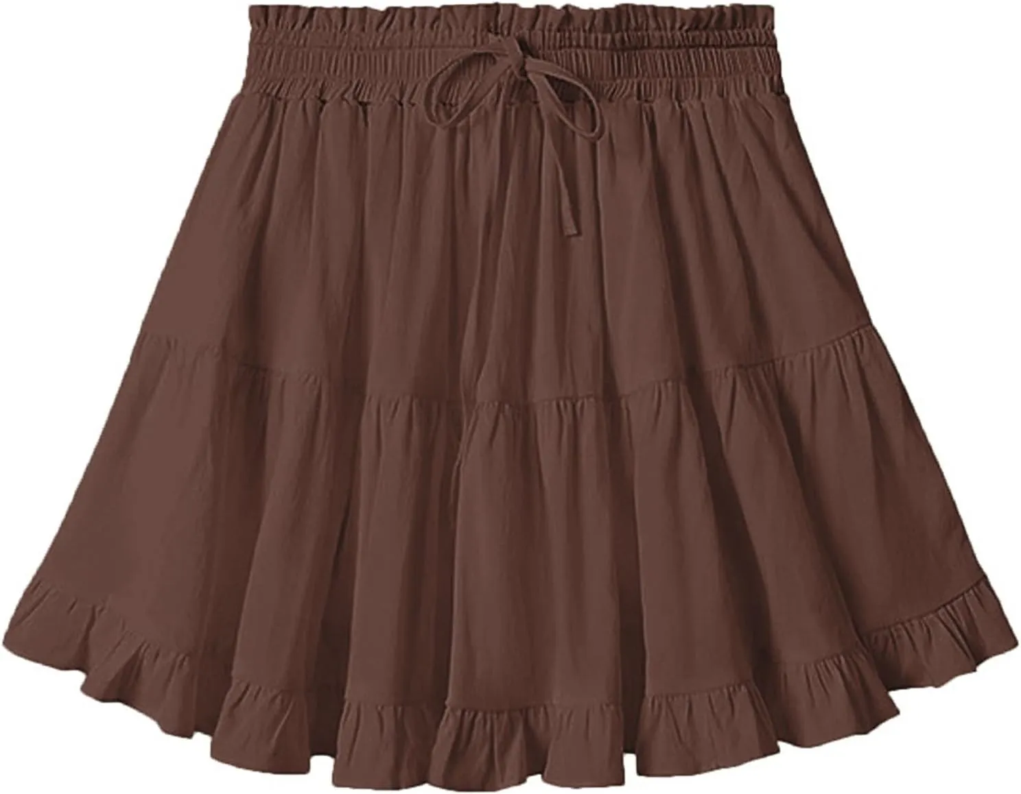 Flowy Shorts for Women Boho Ruffled Tiered Swing Beach Skorts Drawstring High Waisted Tennis Golf Y2K Short Skirt