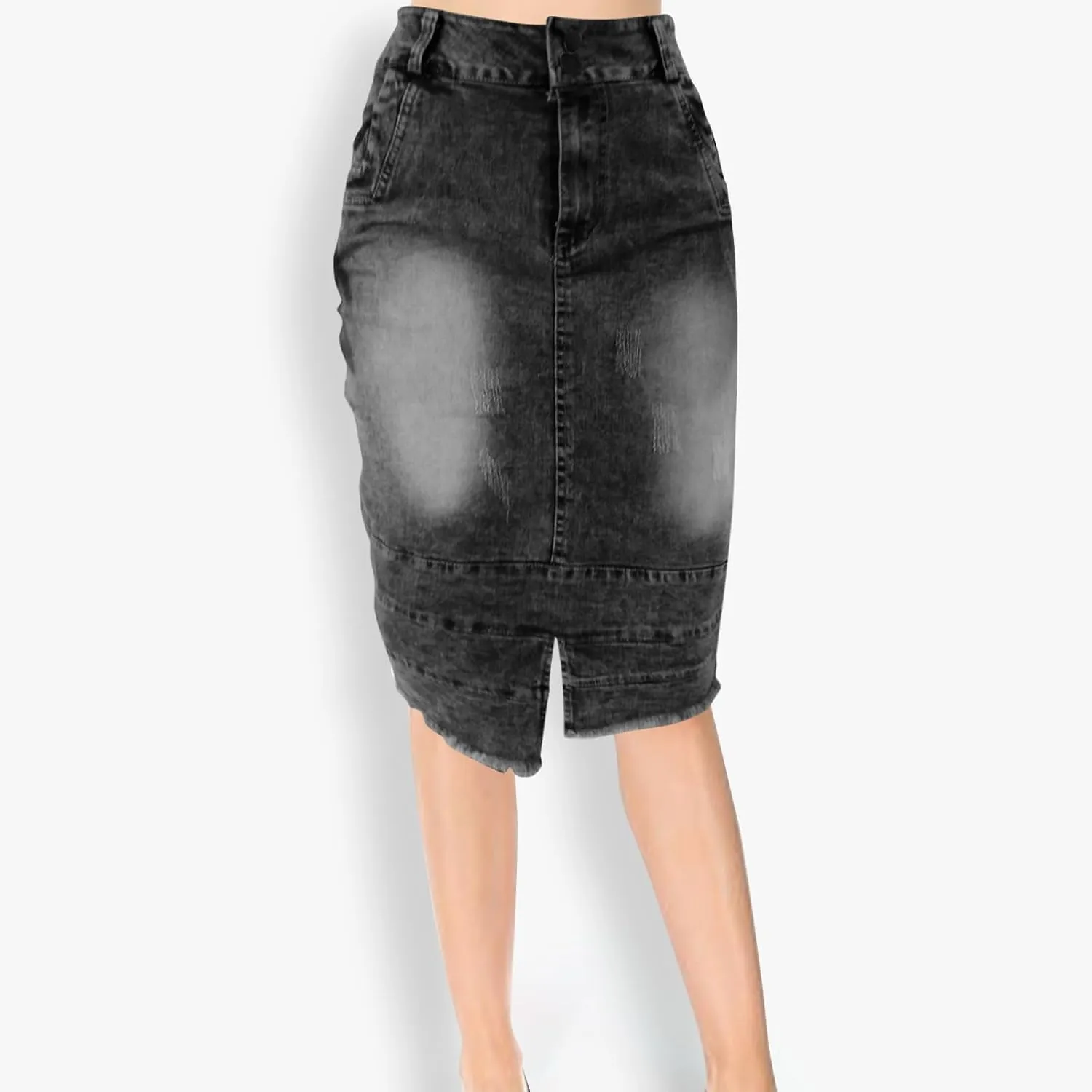 for Juniors Linen Denim Midi Knee High Western Pencil Skirts Women 2025
