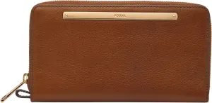 Fossil Women's Liza Leather Zip Around Clutch Wallet with Wristlet Strap