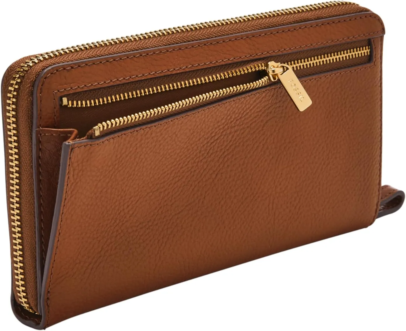 Fossil Women's Liza Leather Zip Around Clutch Wallet with Wristlet Strap