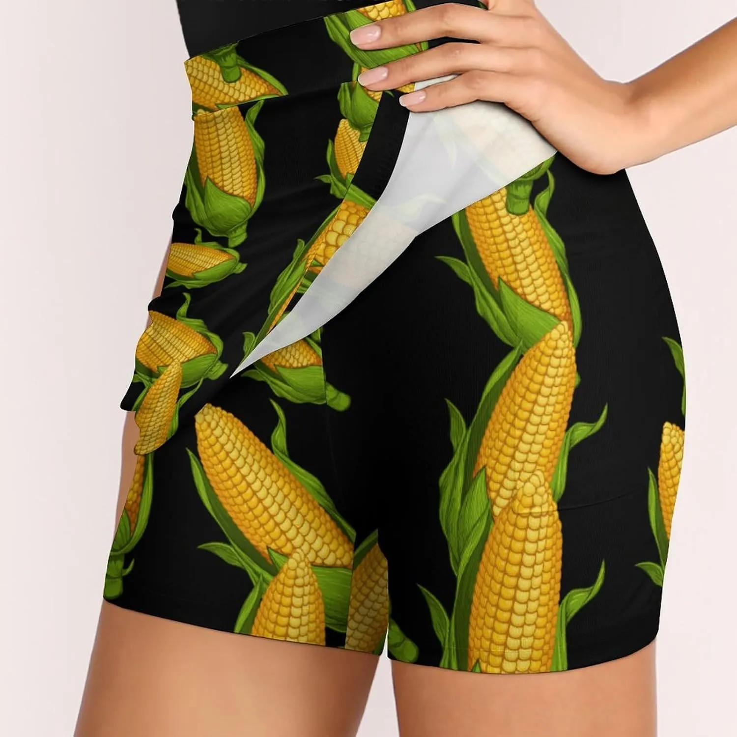 Fresh Corn Women's Skort Athletic Skirt Golf Skorts A-line Skirts with Built-in Shorts Pockets