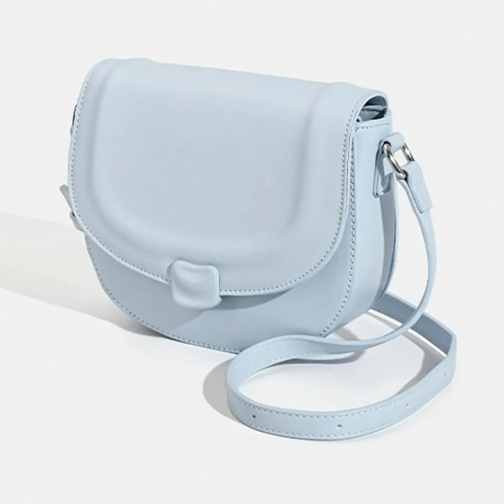 Fresh Solid Color Saddle Bag Summer Casual Cross Body Bag Adjustable Strap Commuter Travel Bags for Women 2025