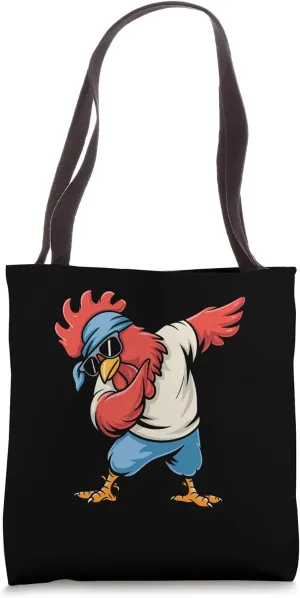 Funny Dabbing Chicken Retro Tote Bag