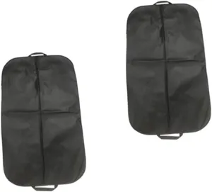Garneck 2pcs Formal Dress Storage Bag Portable Jacket Suit Garment Bag Travel Garment Bags for Clothes Storage Closets Clothing Cover Black