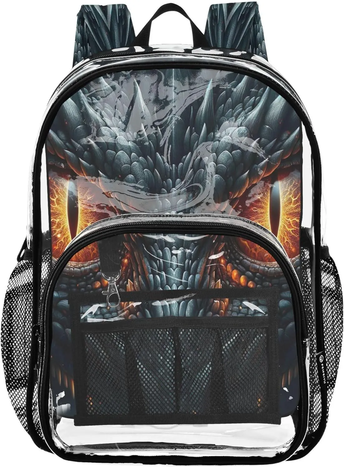 Giant Evil Dragon Eyes Bag for Kids, Clear Plastic Bag, Book Bag, Transparent School Bag