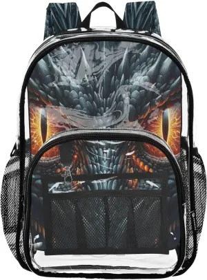 Giant Evil Dragon Eyes Bag for Kids, Clear Plastic Bag, Book Bag, Transparent School Bag