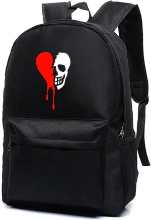 Gothic Broken Heart Skull Drip Unisex Classic Canvas Backpack for School Bookbag Laptop Bag