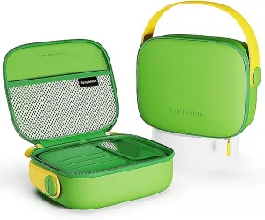 Green Makeup Case  Macaron Color Hard Shell Cosmetic Travel Case with Compartments, Waterproof & Durable, Portable Organizer for Make up, Skincare, and Accessories (Mint Green)