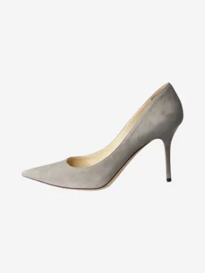 Grey suede pumps - size EU 39