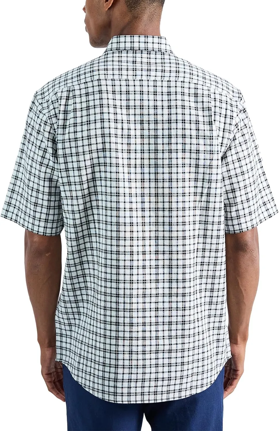 Haggar Men's Life Khaki Short Sleeve Button-Down Casual Linen Shirt
