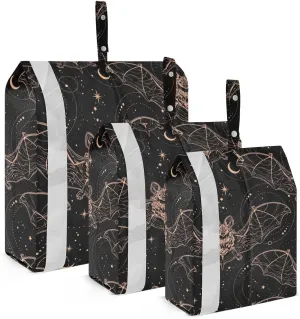 Halloween Bats Packing Cubes Set of 3, Lightweight Travel Luggage Organizers Foldable Bags for Easy Packing and Organization
