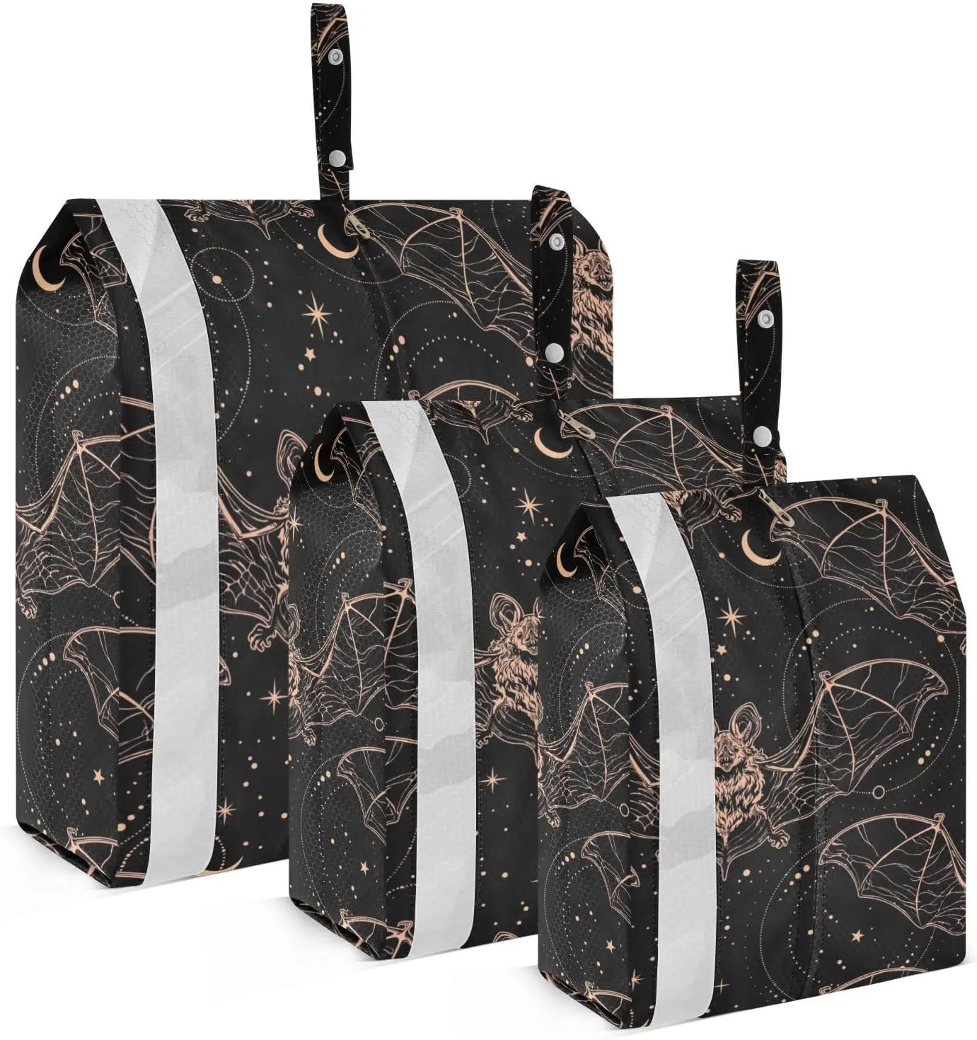 Halloween Bats Packing Cubes Set of 3, Lightweight Travel Luggage Organizers Foldable Bags for Easy Packing and Organization