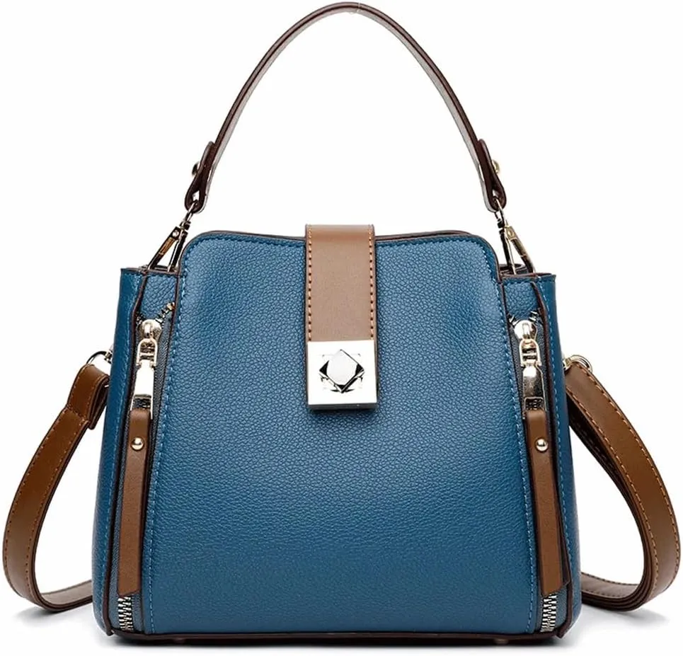 Handbag for Women PU Leather Bucket Shuolder Bag Handle Bag Shopping Crossbody Bag