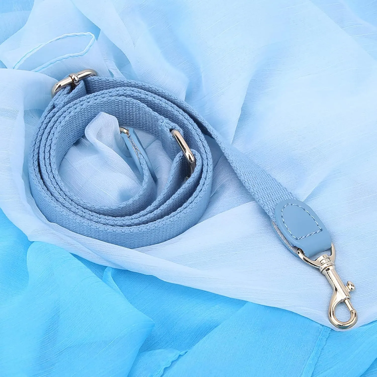 Handmade DIY Luggage Parts Adjustable Crossbody Bag Leather Strap with Metal Hook for Briefcase Messenger Shoulder Duffel Bag for CBD065-066Coffee (Blue)