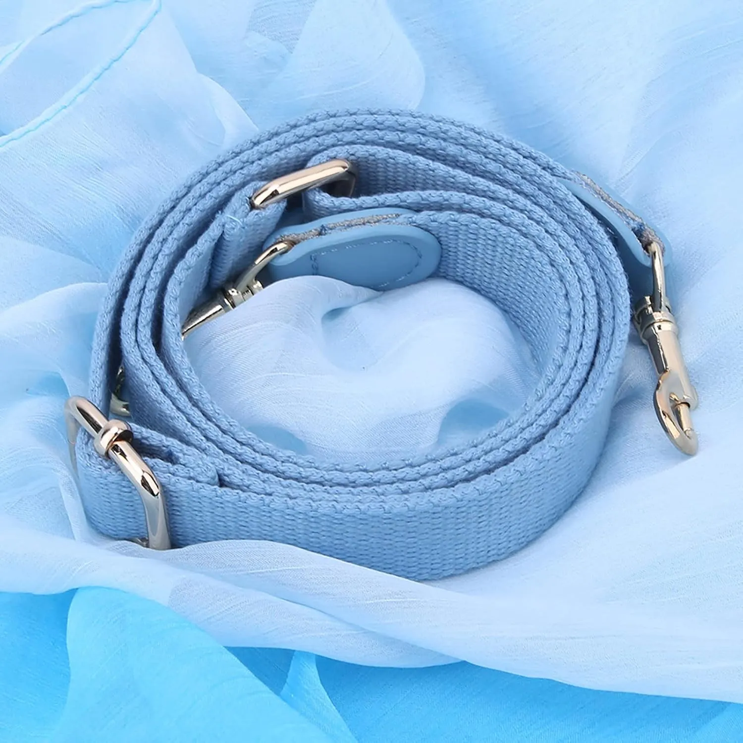 Handmade DIY Luggage Parts Adjustable Crossbody Bag Leather Strap with Metal Hook for Briefcase Messenger Shoulder Duffel Bag for CBD065-066Coffee (Blue)