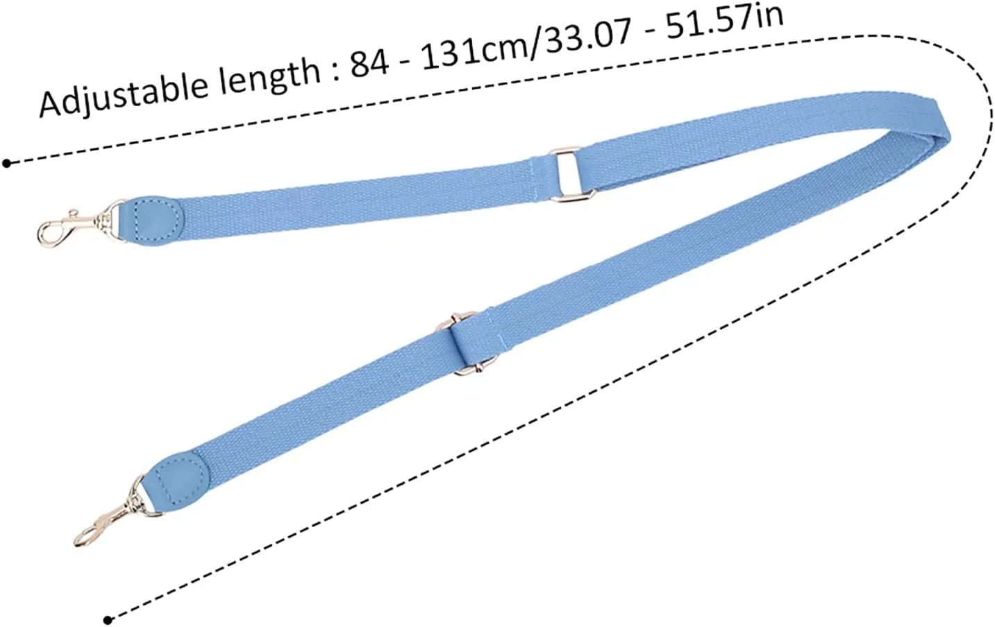 Handmade DIY Luggage Parts Adjustable Crossbody Bag Leather Strap with Metal Hook for Briefcase Messenger Shoulder Duffel Bag for CBD065-066Coffee (Blue)