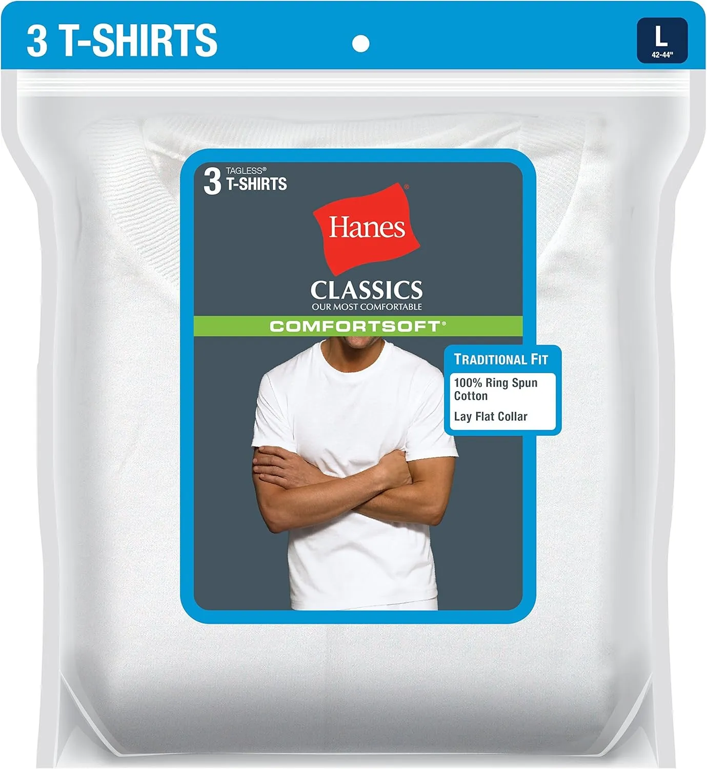 Hanes Men's Control Crew Neck Undershirt-Multiple Packs Available