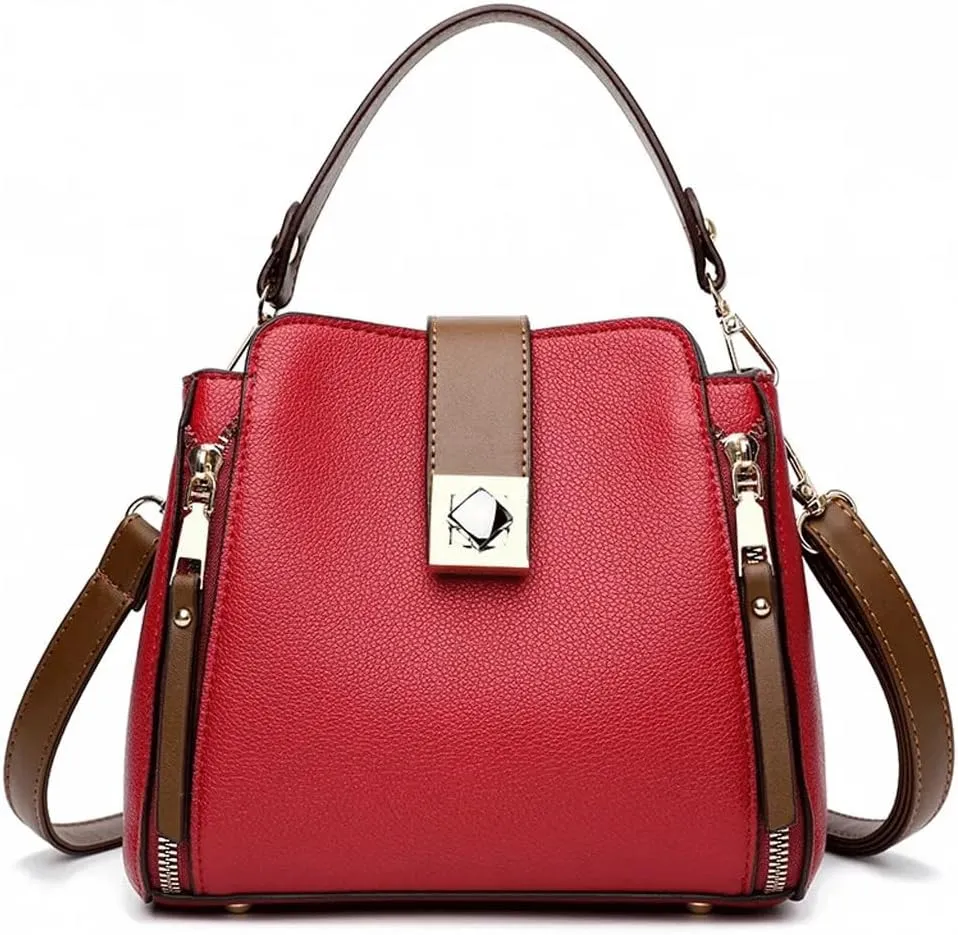 HBJWOV Handbag for Women PU Leather Bucket Shuolder Bag Handle Bag Shopping Crossbody Bag