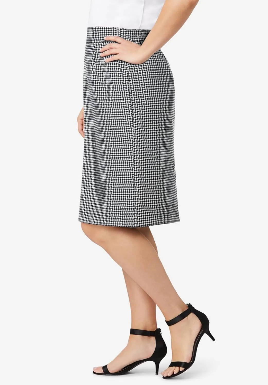 Jessica London Women's Plus Size Casual Tummy Control Bi-Stretch Pencil Skirt