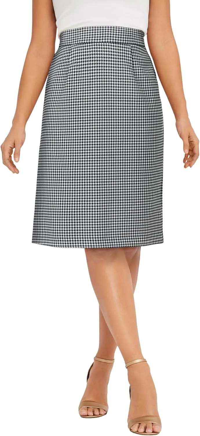 Jessica London Women's Plus Size Casual Tummy Control Bi-Stretch Pencil Skirt