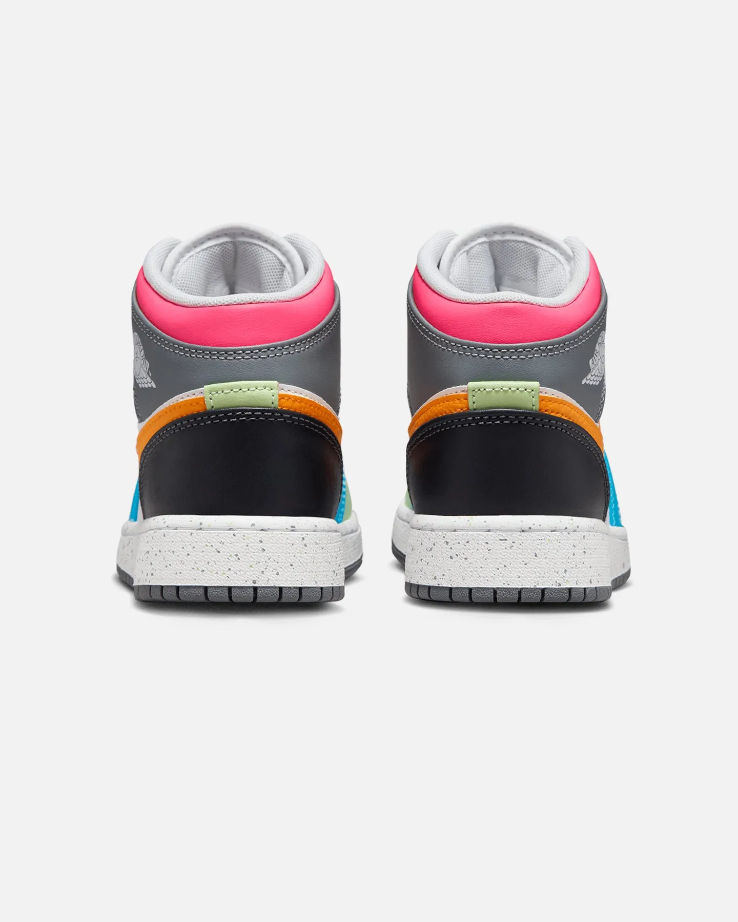 Jordan Kids' Air Jordan 1 Mid SE "Multi-Colour" (GS) White/Taxi/Dark Shadow/Hyper Pink/New Emerald/Vapour Green