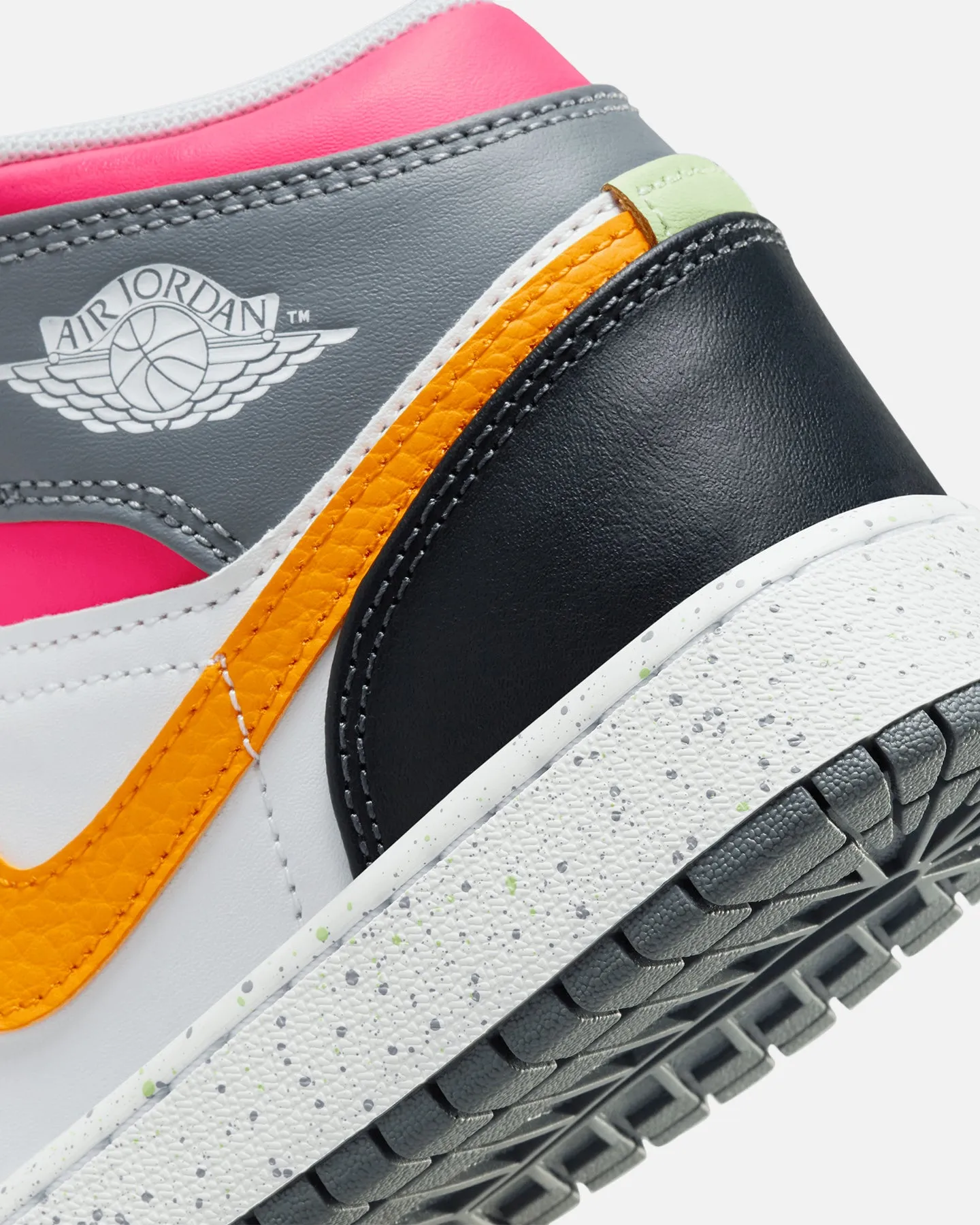 Jordan Kids' Air Jordan 1 Mid SE "Multi-Colour" (GS) White/Taxi/Dark Shadow/Hyper Pink/New Emerald/Vapour Green