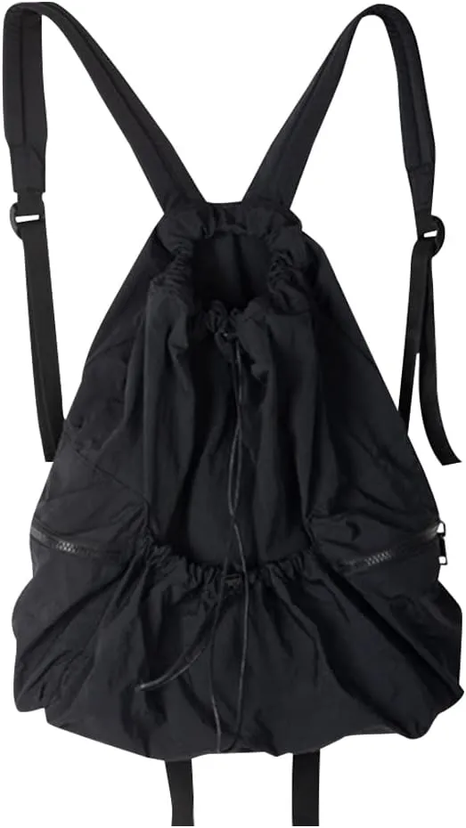 Juoxeepy Nylon Backpack for Women Men Lightweight Waterproof Drawstring Backpack Outdoor Travel Daypack Casual Rucksack for Gym Sports