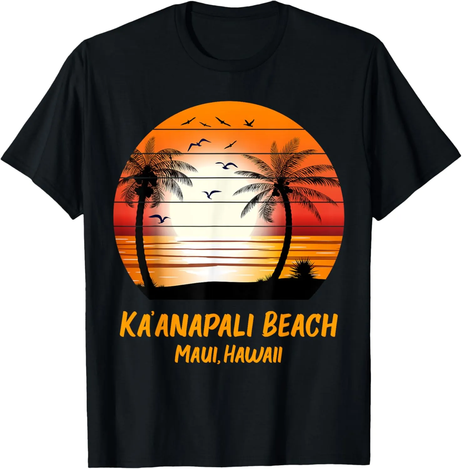 Kaanapali Beach Maui Hawaii Vintage Sunset Kaanapali Retro T-Shirt