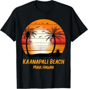 Kaanapali Beach Maui Hawaii Vintage Sunset Kaanapali Retro T-Shirt