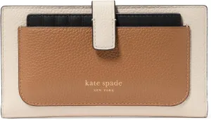 kate spade new york AVA Colorblocked Pebbled Leather 2 in 1 Bifold Wallet, Parchment Multi