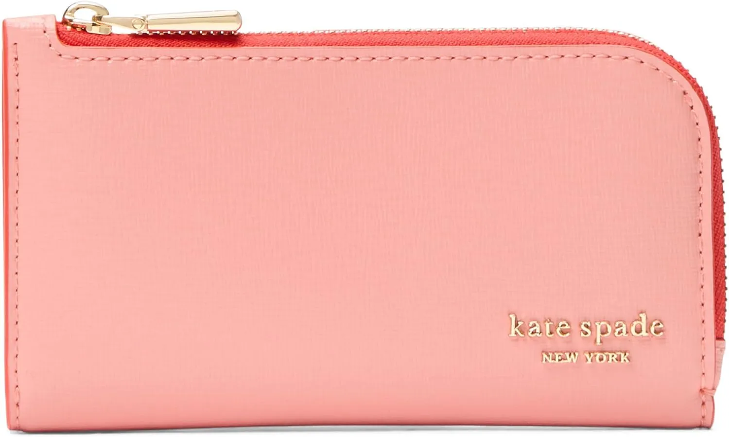 kate spade new york Devin Saffiano Leather W POP EDGEPAINT Small Slim Bifold Wallet, Setting Sun