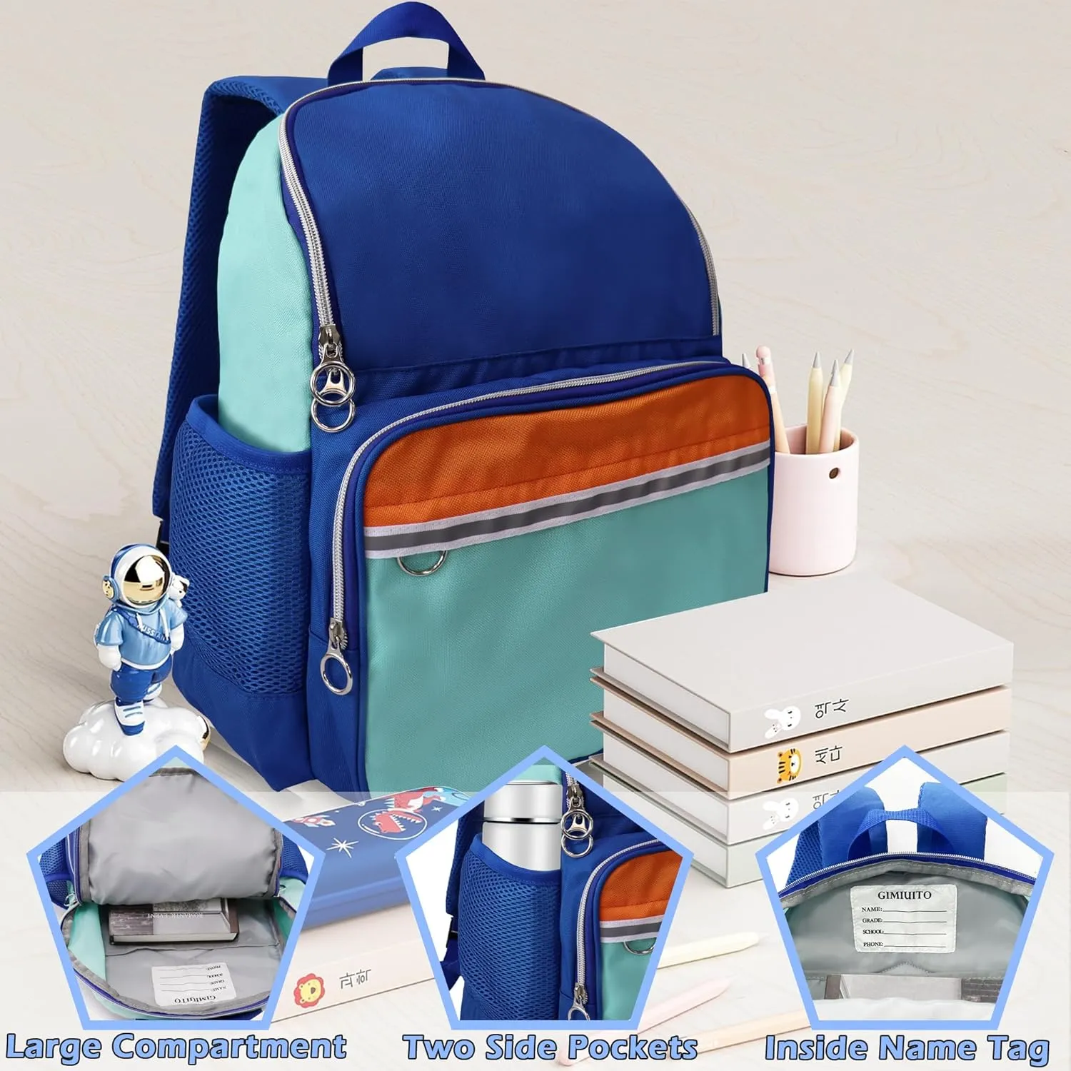 Kids Backpack for Boys, Preschool Toddler Mini Backpack for School & Travel, Small Child Backpack, Kindergarten Elementary Bag, Blue