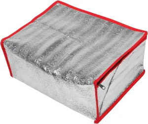 Kisangel Aluminum Insulated Food with Flat Bottom Portable Reusable Thermal Box Liners Foldable Packaging Pouch for Seafood Storage Cold Retaining 36 * 26 * 15cm