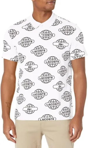 Lacoste Men's Globe Print Lacoste Movement Polo