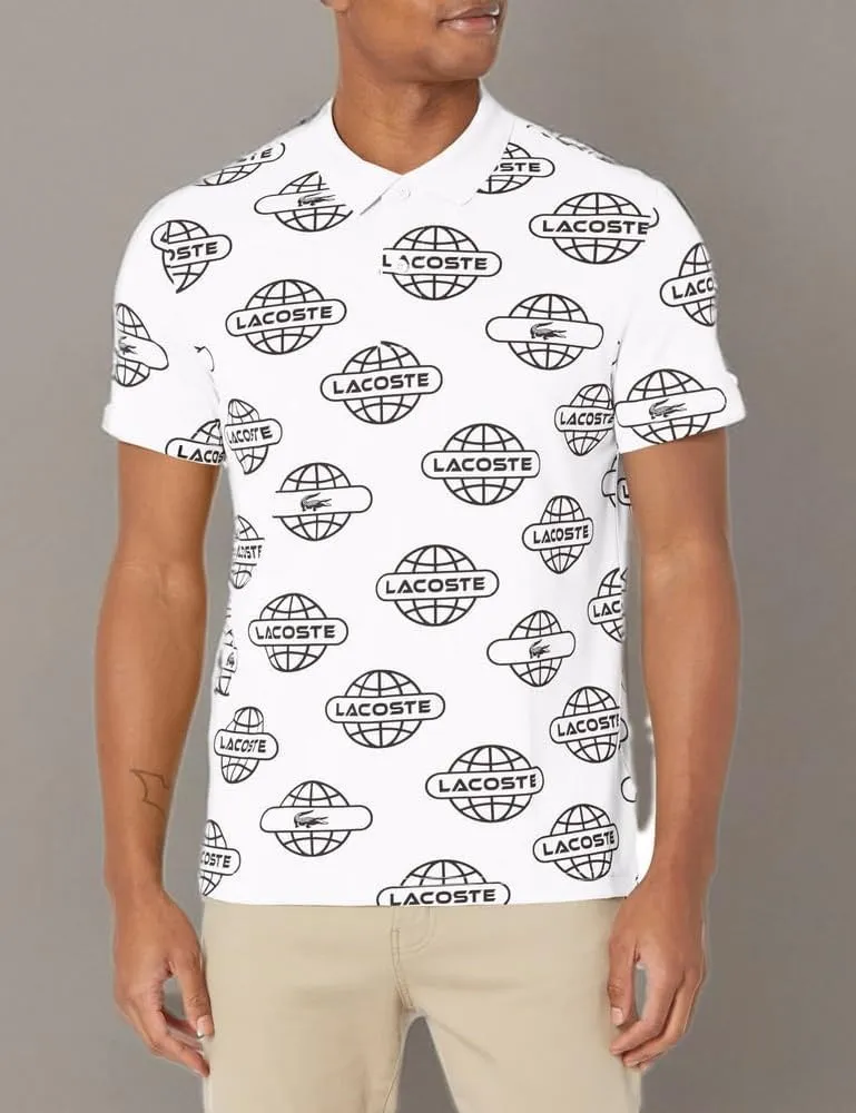 Lacoste Men's Globe Print Lacoste Movement Polo