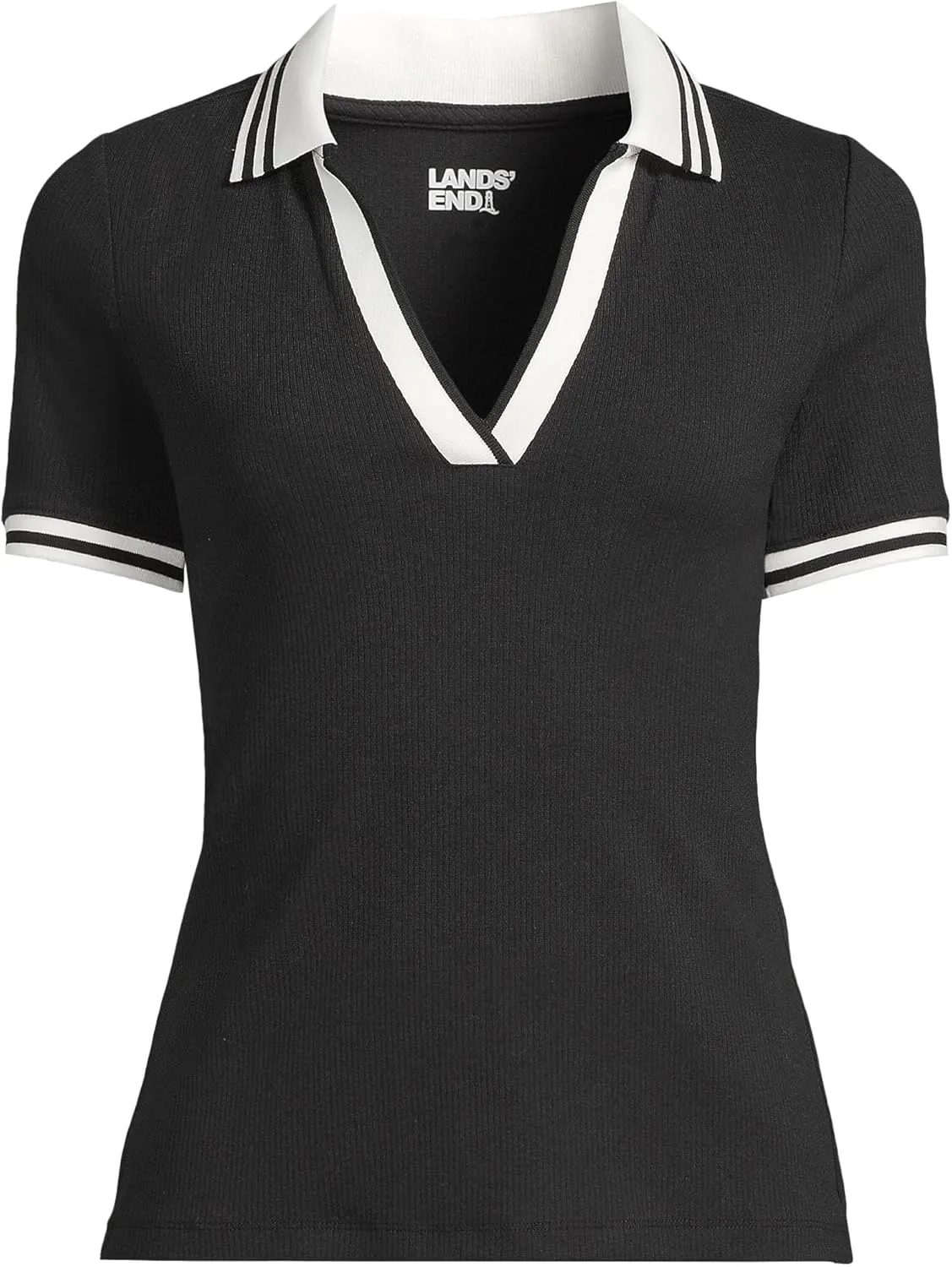 Lands' End Women's Short Sleeve Wide Rib Polo