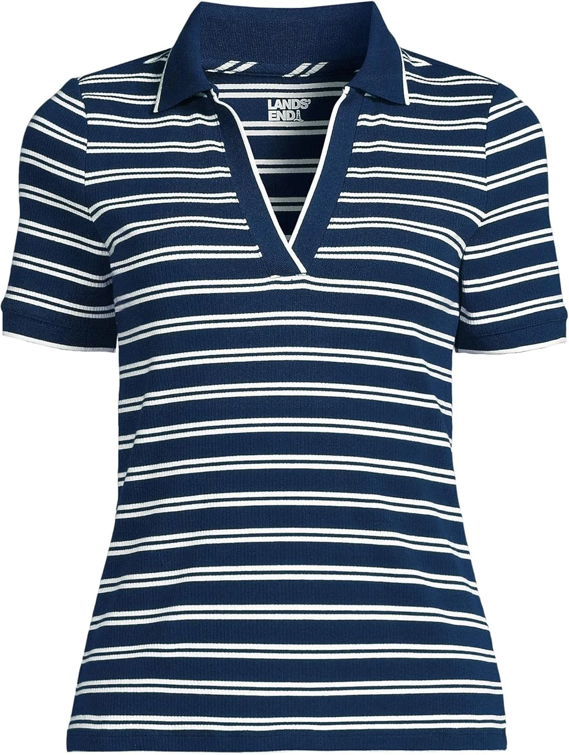 Lands' End Women's Short Sleeve Wide Rib Polo