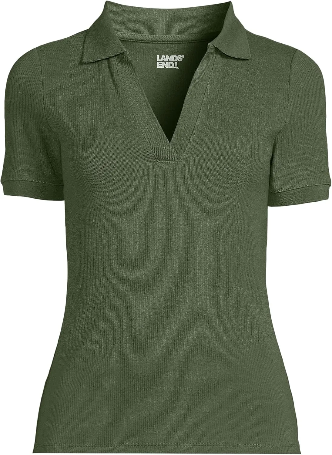 Lands' End Women's Short Sleeve Wide Rib Polo