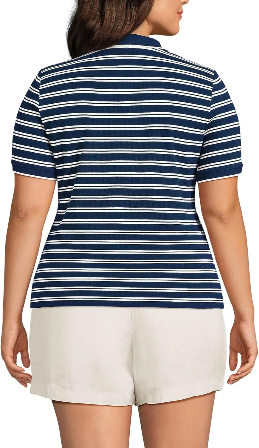 Lands' End Women's Short Sleeve Wide Rib Polo