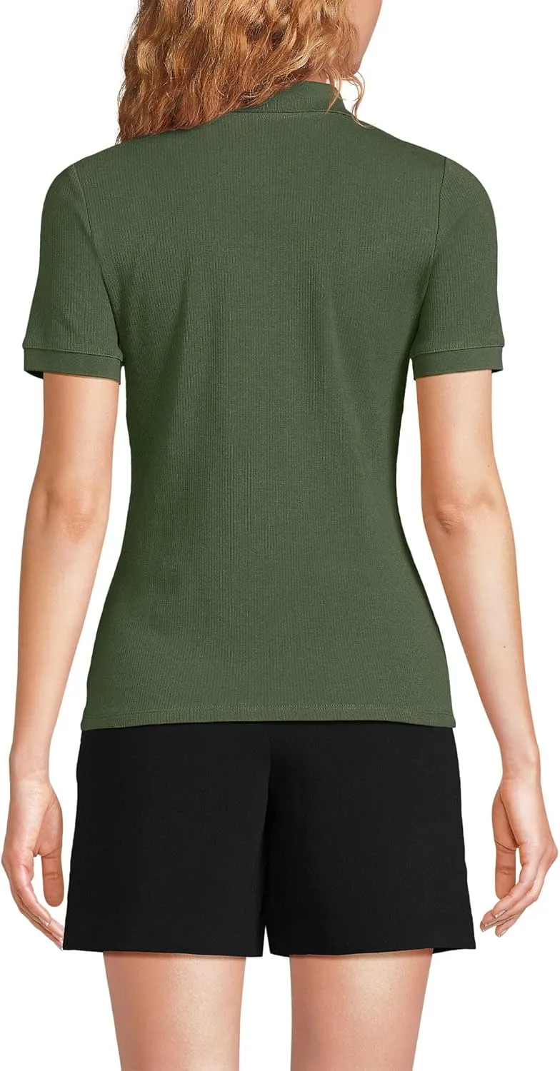 Lands' End Women's Short Sleeve Wide Rib Polo