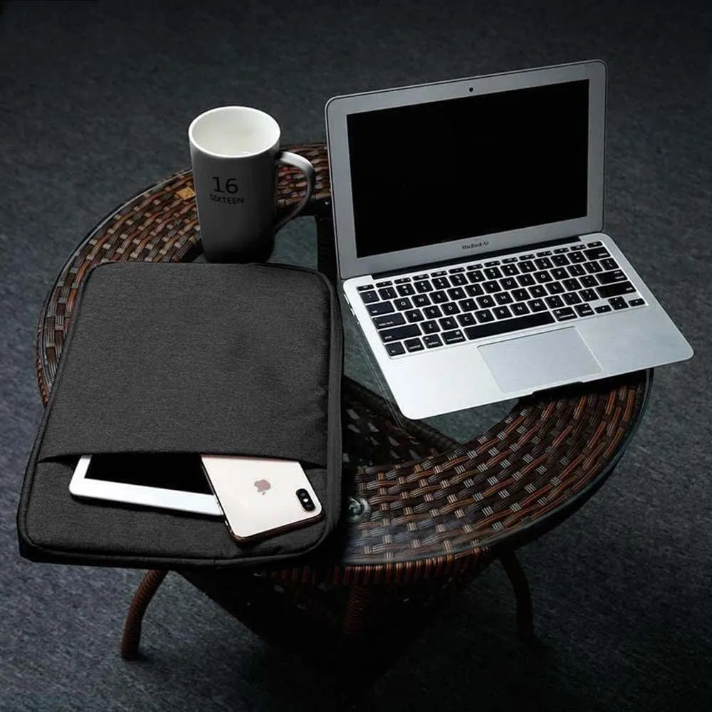 Laptop Bag 15.6'' in Black  Notebook Computer Cover Made of Fabric with Velvet Lining, Compartment and Anti-Scratch Zipper  Protection Sleeve Case