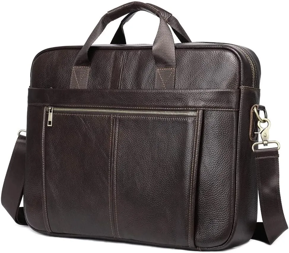 Laptop Bag Men Leather Bag Briefcase Leather Messenger Bag Document Computer Briefcase